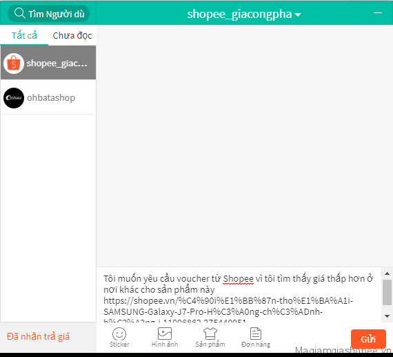 Gửi email khiếu nại sản phẩm Rẻ vô địch của Shopee