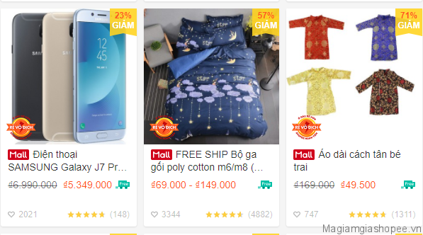 Sản phẩm có gắn logo Rẻ vô địch trên Shopee