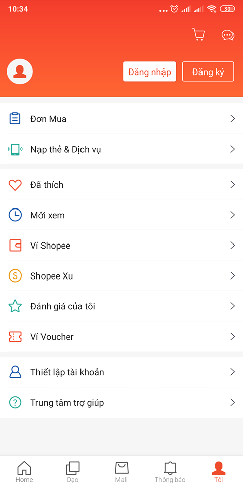 Hướng dẫn đăng ký tài khoản shopee trên điện thoại