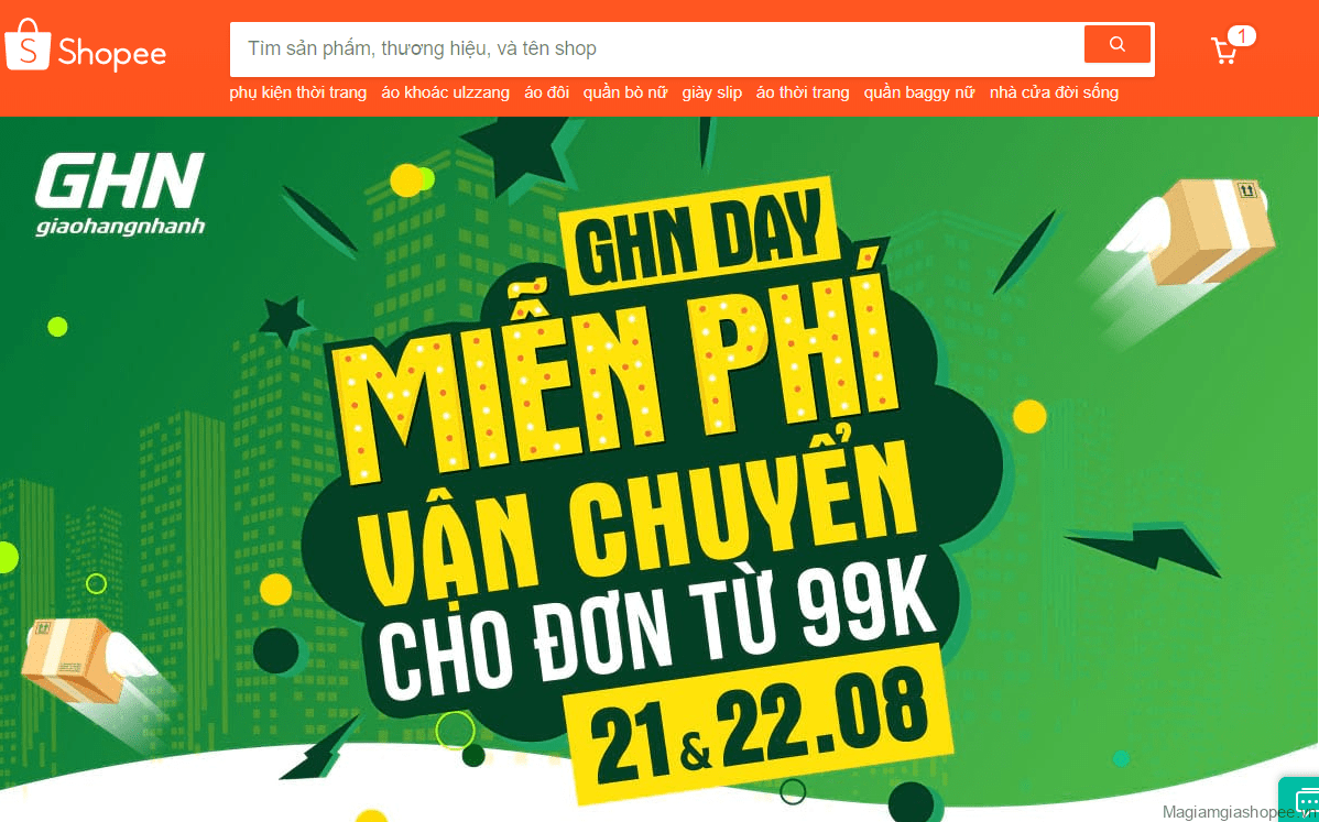 Shopee miễn phí vận chuyển giao hàng nhanh