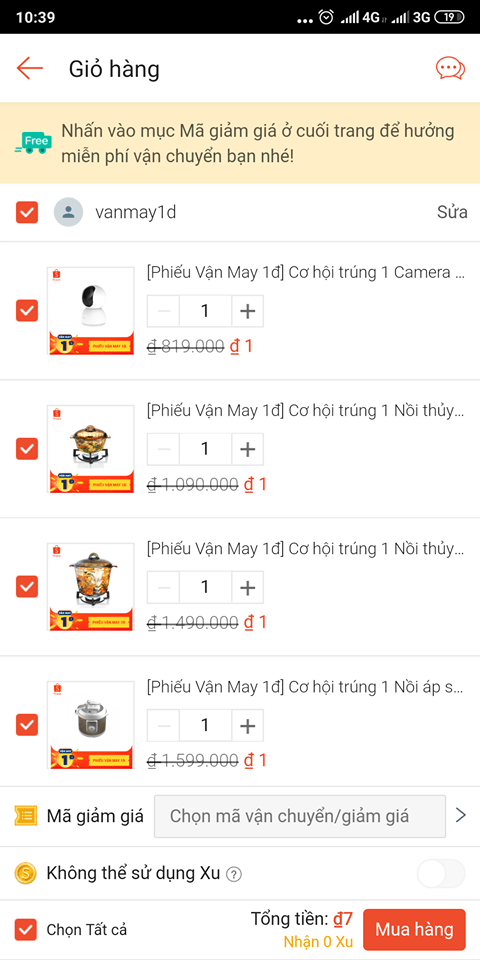 Cách chơi vận may 1đ trên Shopee