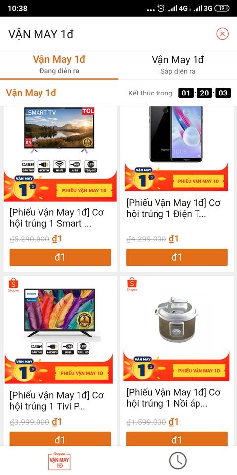Hướng dẫn chơi vận may 1đ shopee