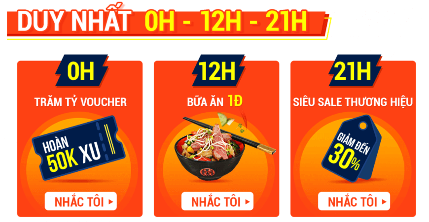 Khung giờ săn sale trong chương trình Shopee trăm tỷ