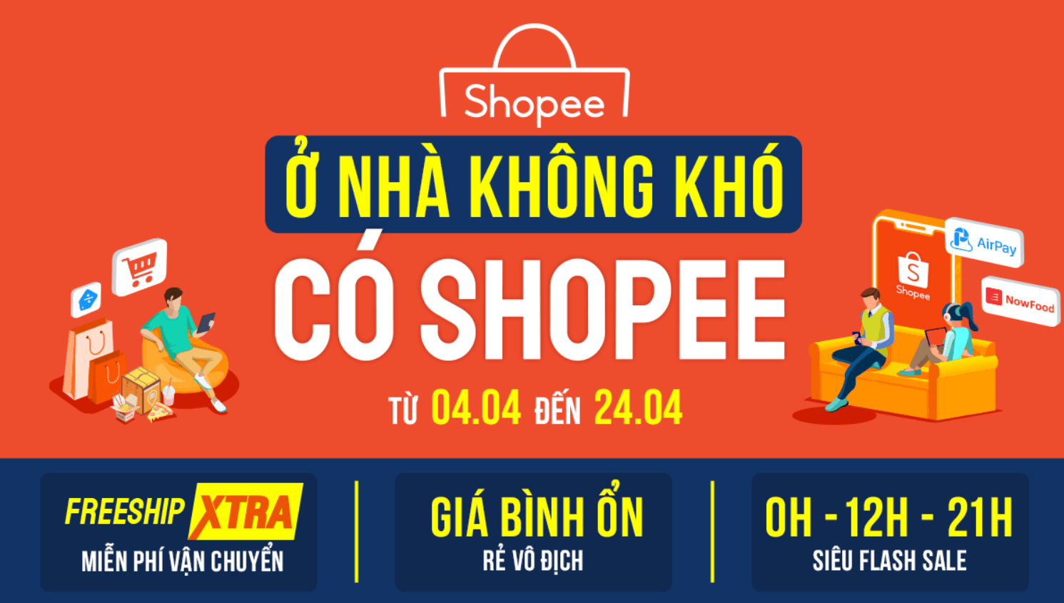 Ở nhà không khó có shopee lo