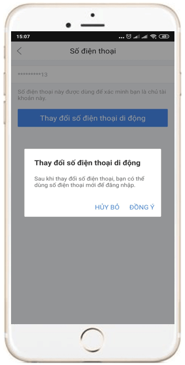 Các bước đổi số điện thoại Airpay