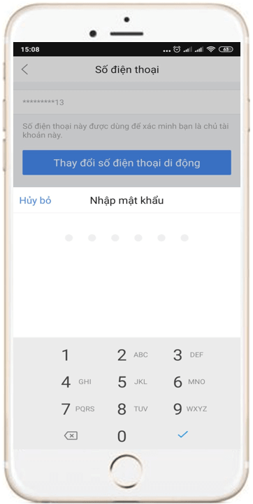 Các bước đổi số điện thoại Airpay