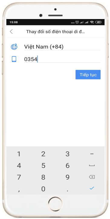 Các bước đổi số điện thoại Airpay