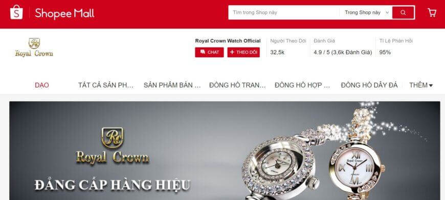 cửa hàng đồng hồ uy tín Shopee