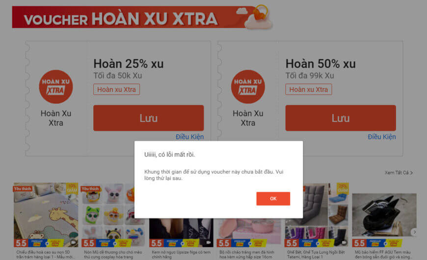 Dùng auto click săn mã banner Shopee