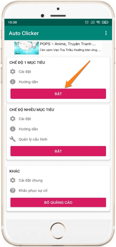 Hướng dẫn thiết lập auto click 1 điểm trên điện thoại