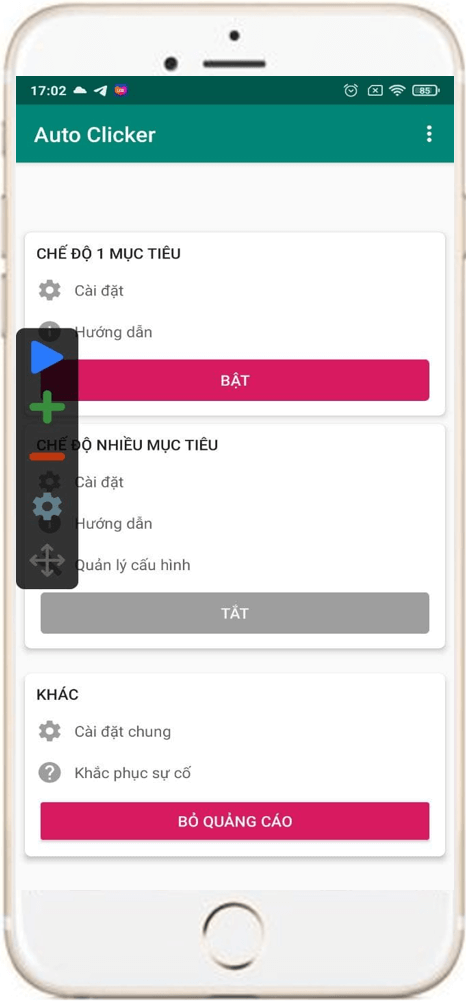 Hướng dẫn thiết lập auto click nhiều mục tiêu trên điện thoại