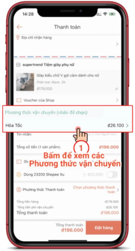 Shopee không cho chọn đơn vị vận chuyển