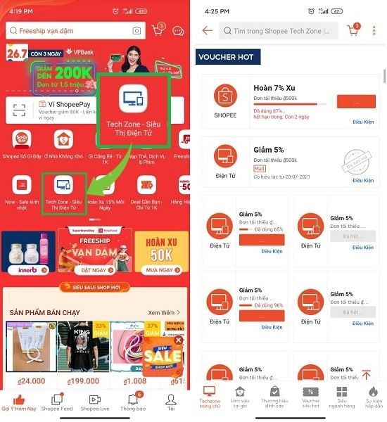 Mã giảm giá hàng điện tử Shopee