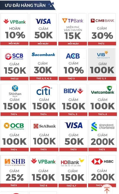 Ưu đãi thẻ tín dụng trên Shopee