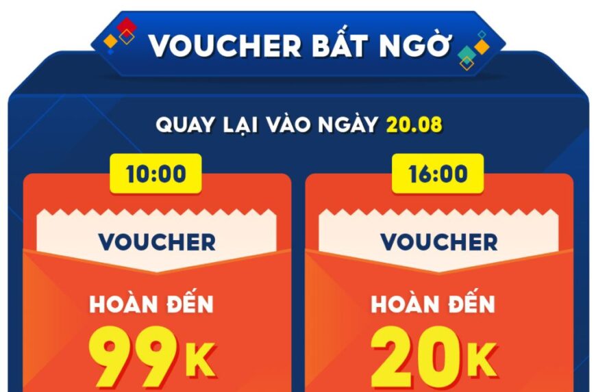 voucher bất ngờ dịp shopee 20.8
