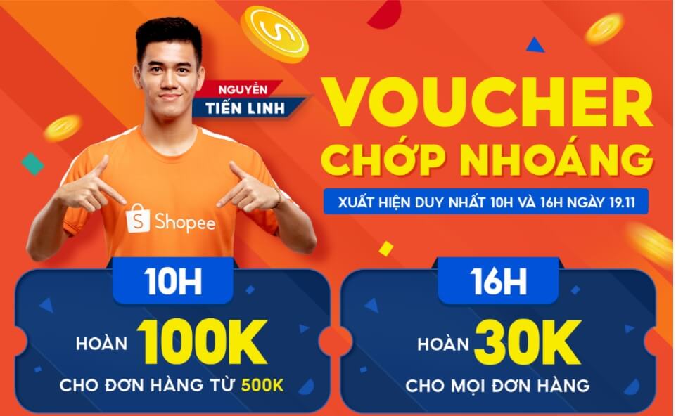 voucher chớp nhoáng shopee 19.11