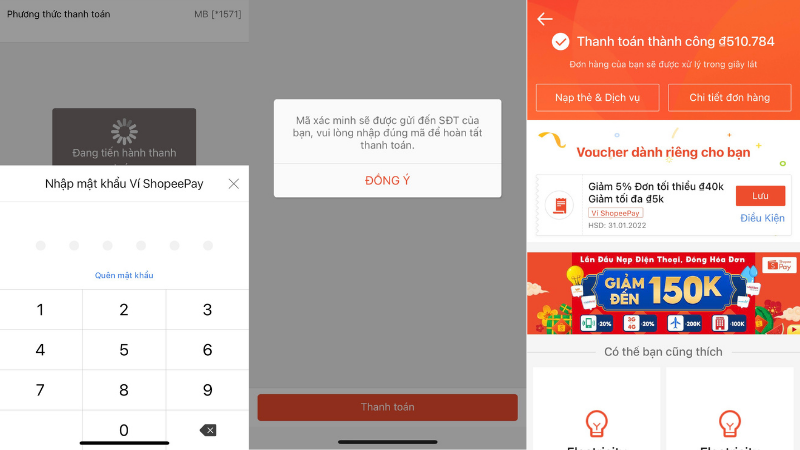 Thanh toán tiền điện qua Shopee bằng ví ShopeePay