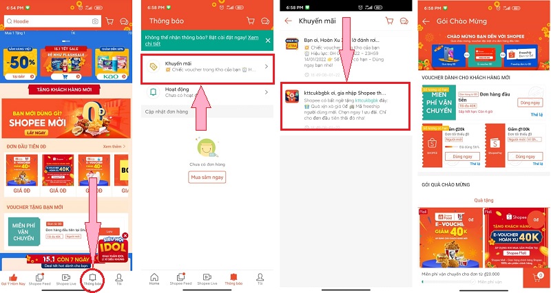 Tài khoản mới Shopee 