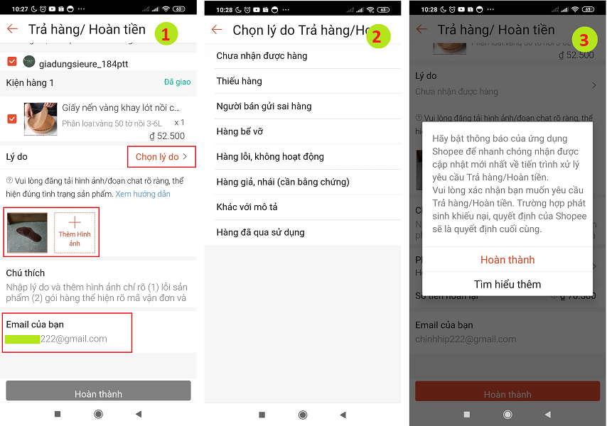 Shopee đổi trả hoàn tiền