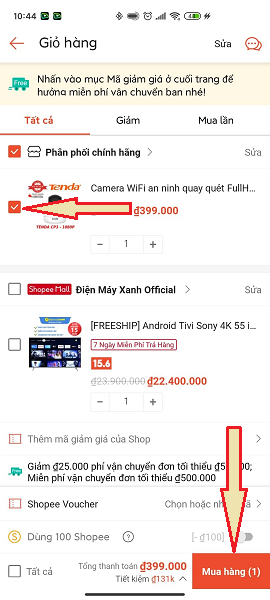 Thanh toán Shopee bằng thẻ tín dụng