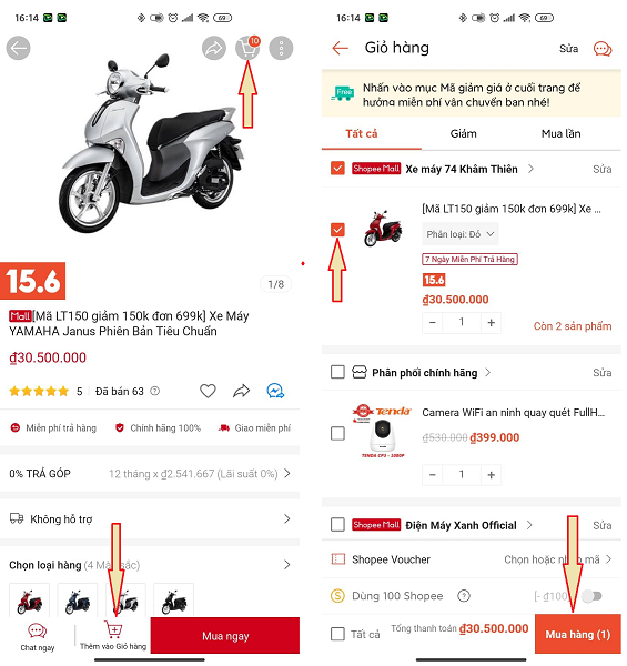 Thanh toán bằng chuyển khoản ngân hàng Shopee