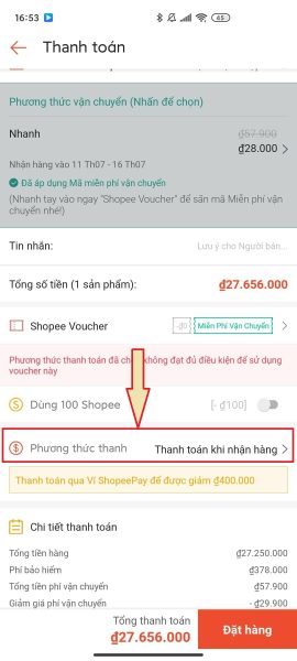 Cách mua hàng trả góp trên Shopee 
