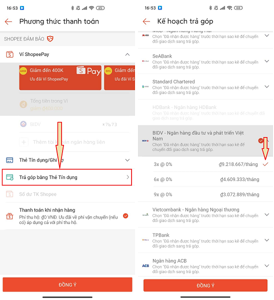 Cách mua hàng trả góp trên Shopee 