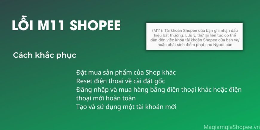 Lỗi M11 Shopee
