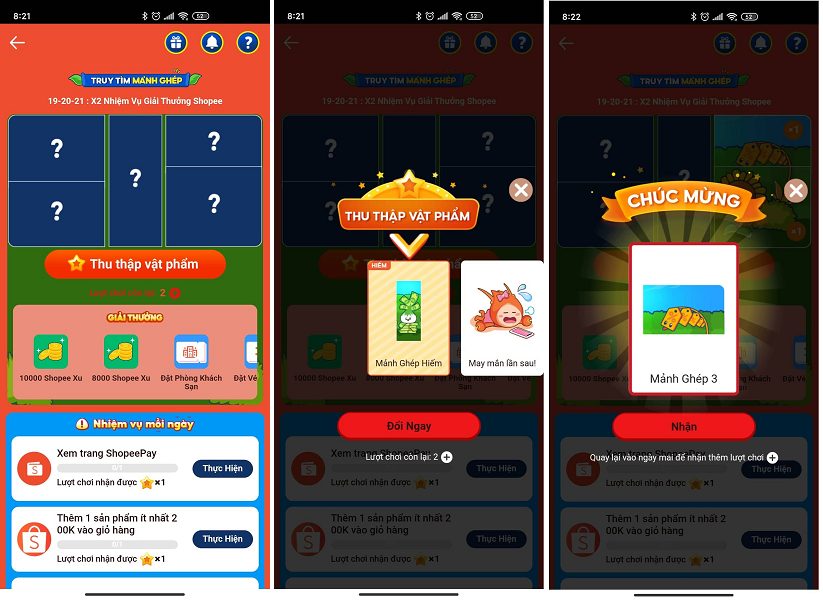 Truy tìm mảnh ghép Shopee 