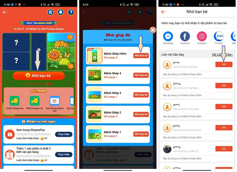 Truy tìm mảnh ghép Shopee 