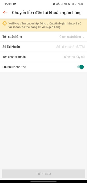 rút tiền shopeepay về ngân hàng