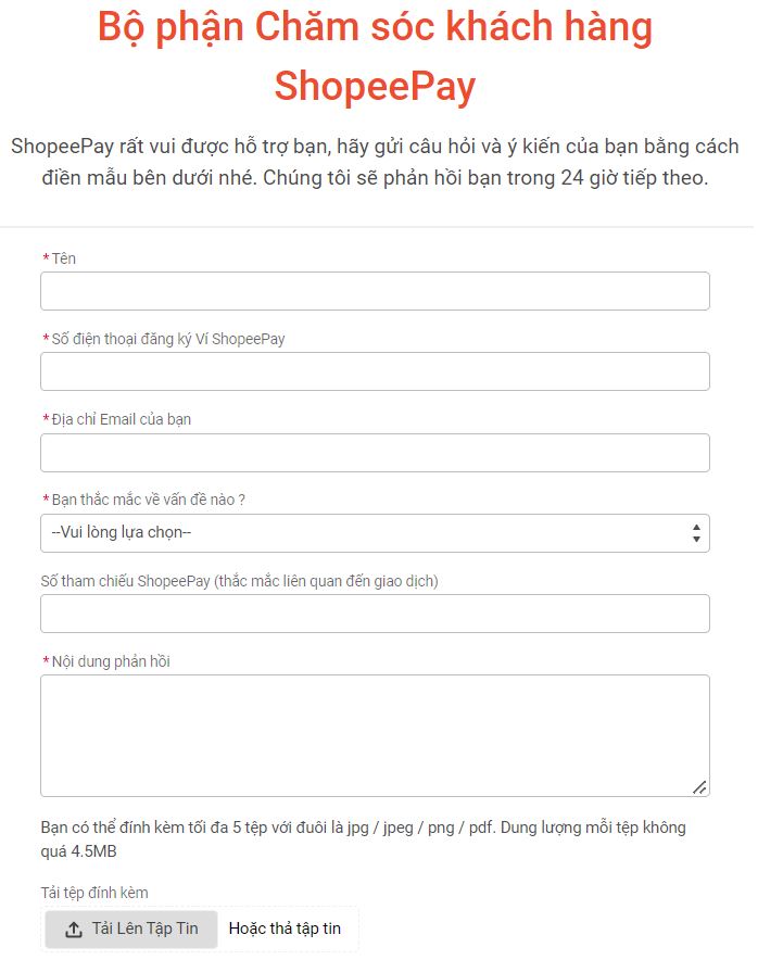 số tổng đài ShopeePay