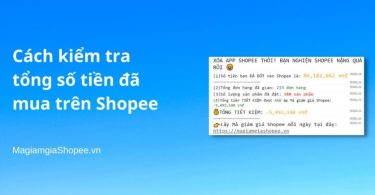 kiểm tra tổng số tiền đã mua trên Shopee