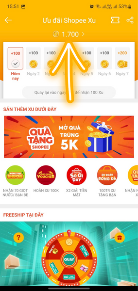 xem số dư, hạn dùng shopee xu