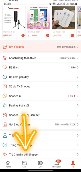 cách liên hệ miễn phí với shopee