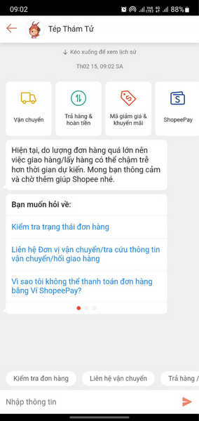 chat với shopee