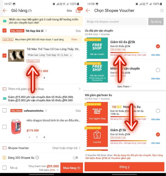 mã shopee chỉ có trên live