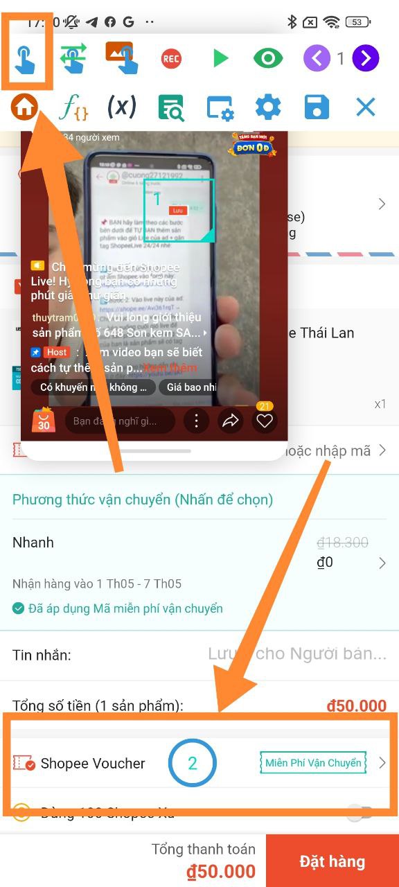 Hướng dẫn dùng Autoclick Macro săn mã Shopee Live