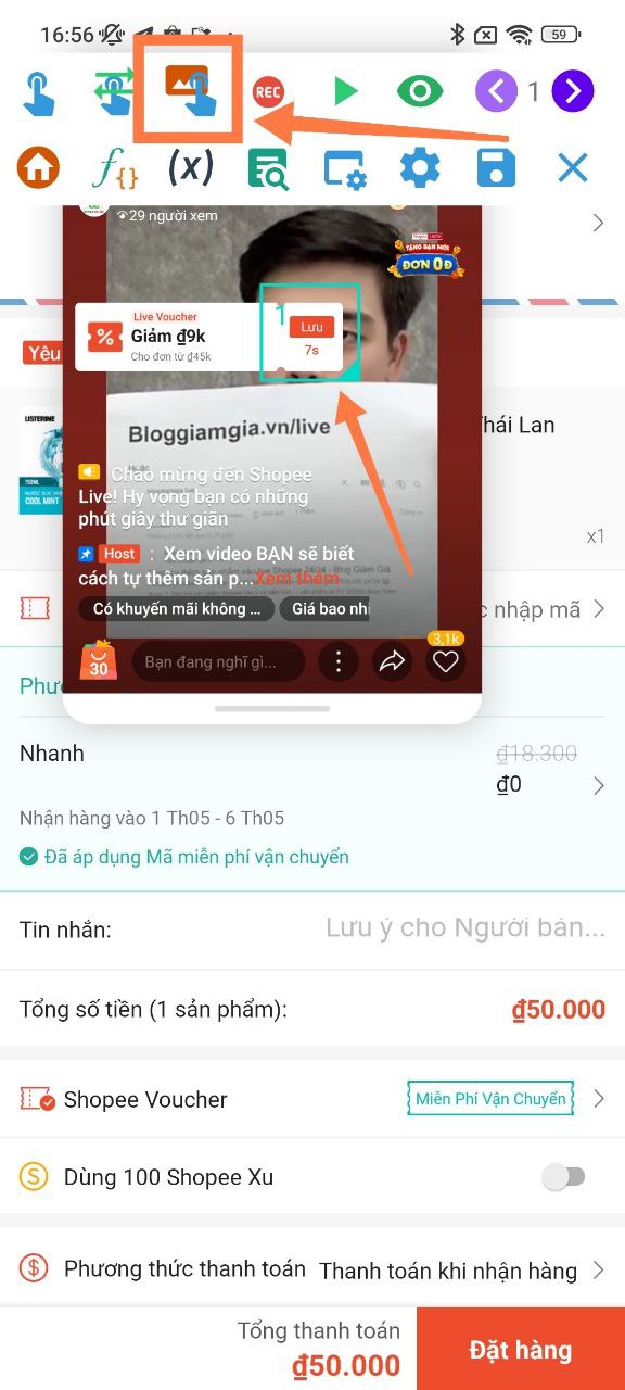 Hướng dẫn dùng Macro săn mã Shopee Live