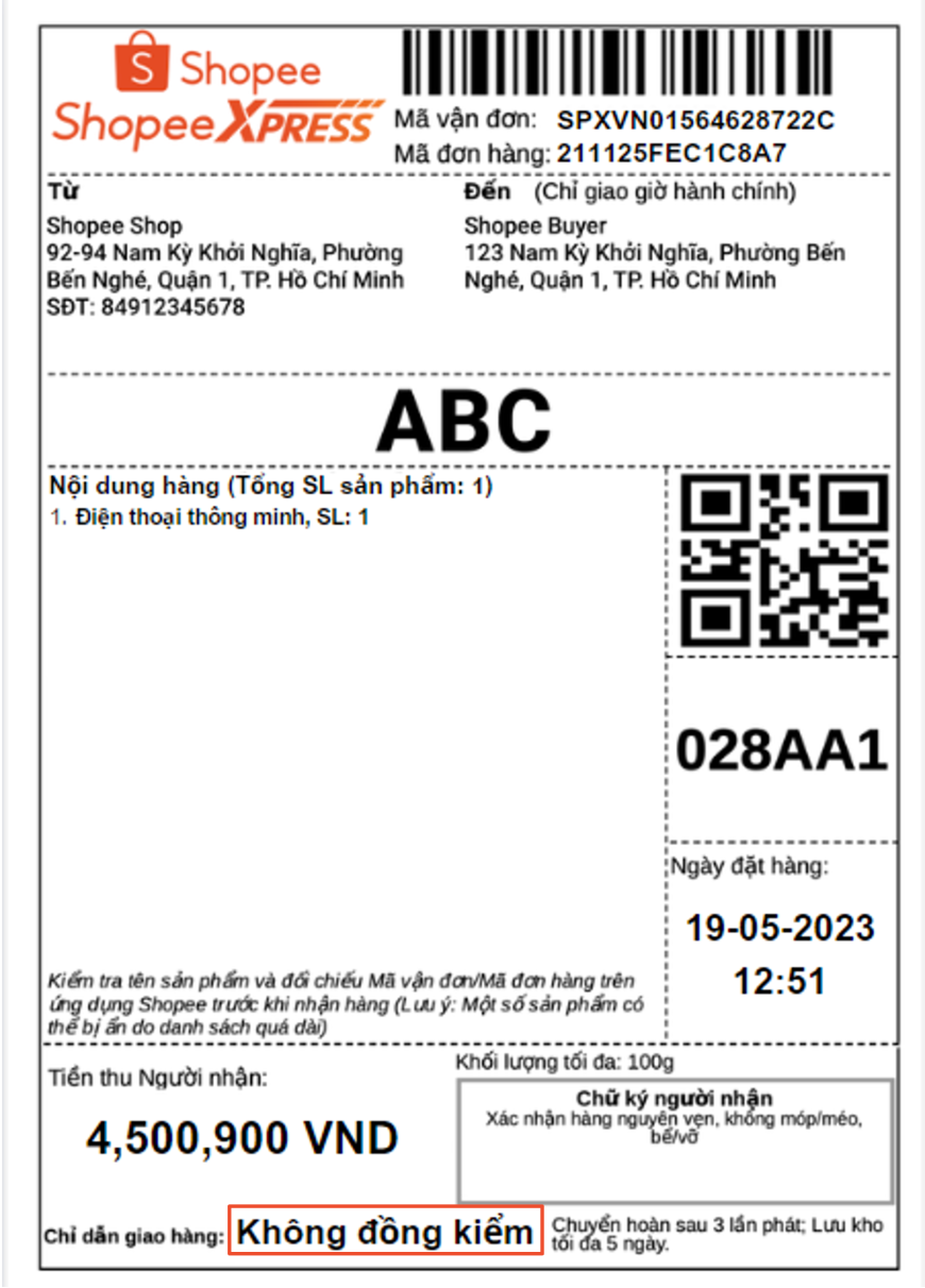 shopee có cho kiểm tra hàng không