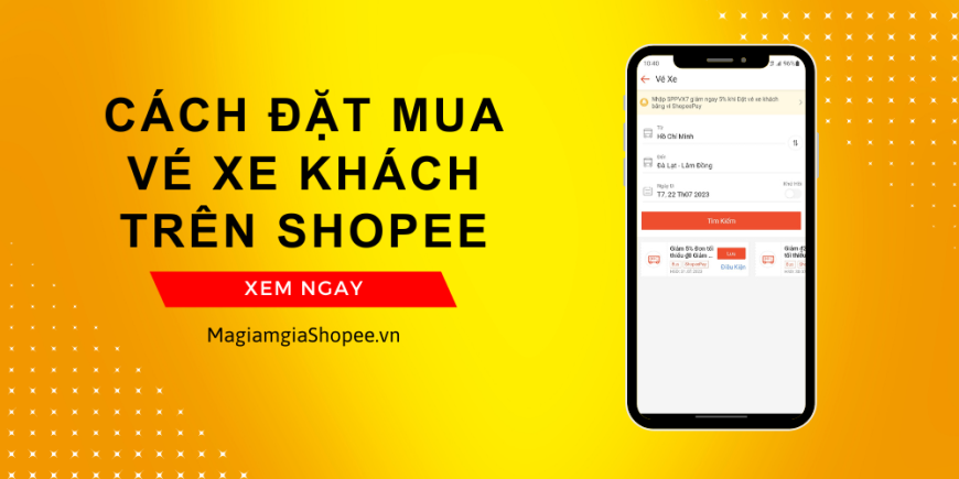 Cách đặt mua vé xe khách trên shopee