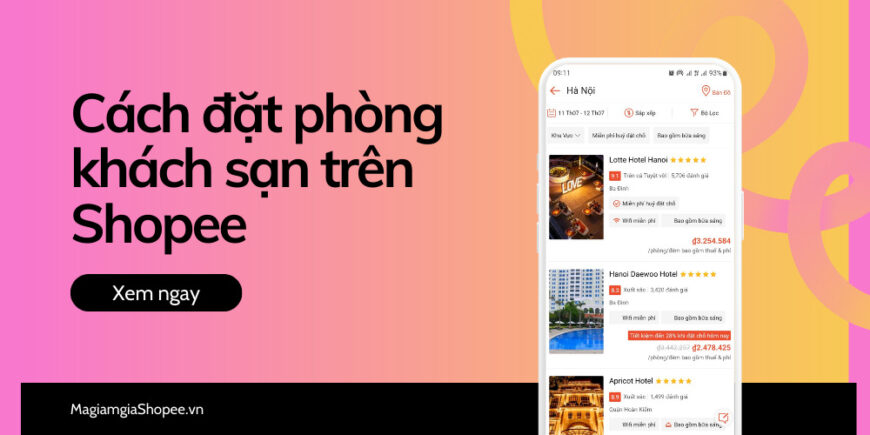 cách đặt phòng trên shopee