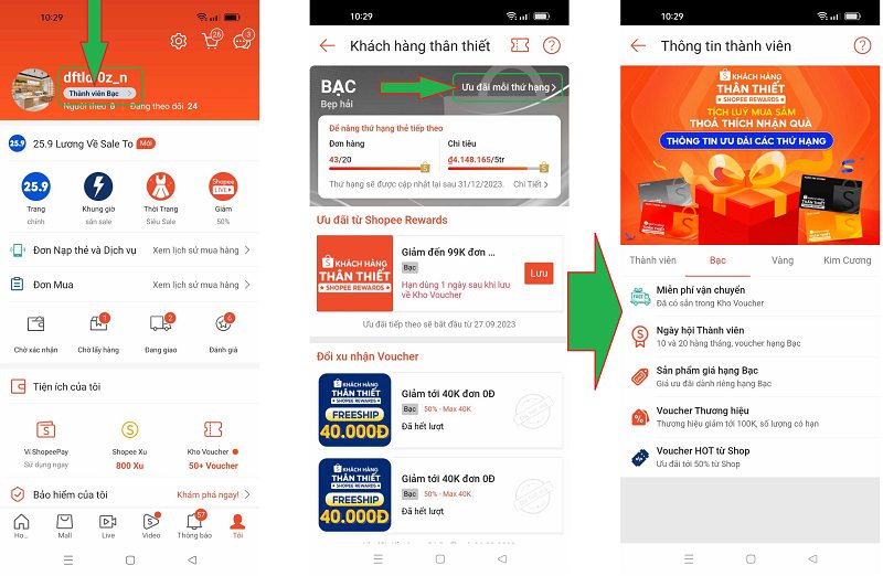 hạng bạc shopee