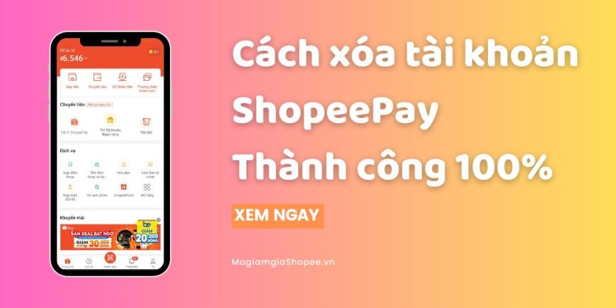 cách xóa tài khoản shopeepay