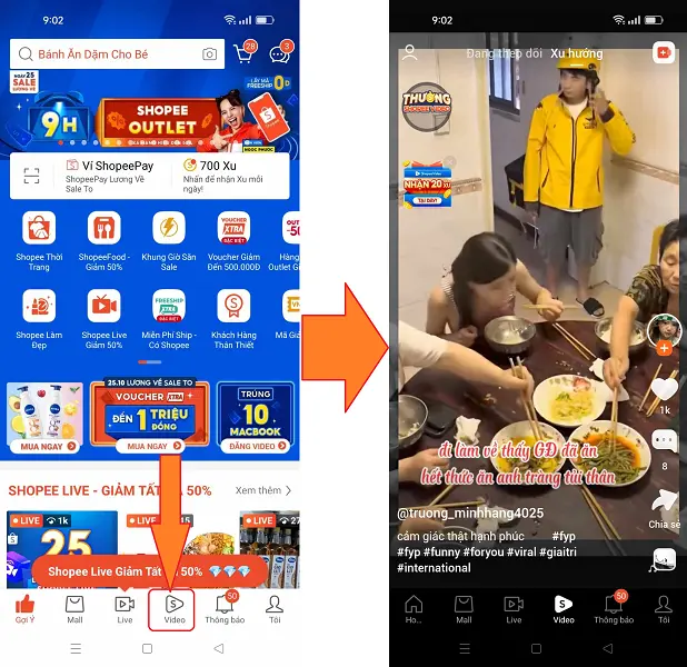 cách mua hàng trên Shopee Video hoàn 20K xu