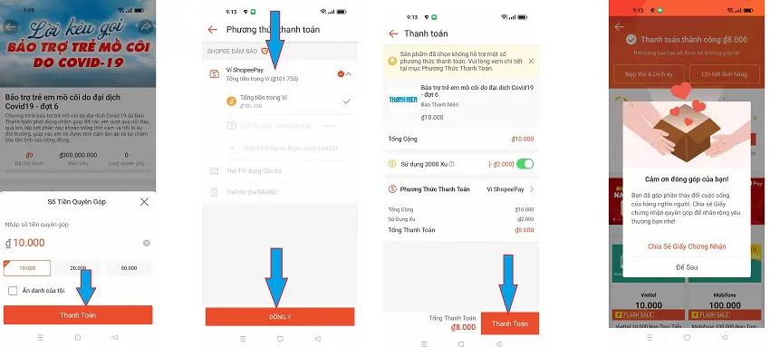 Quyên góp Shopee 2