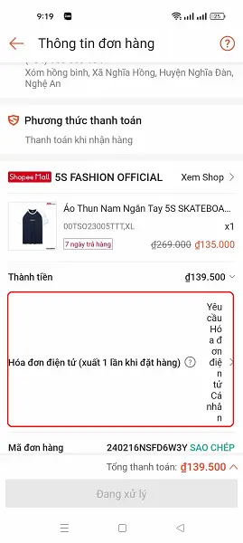 Xuất hóa đơn VAT 5