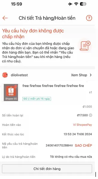 Cách hủy đơn trên shopee 2