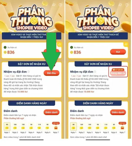 Nhiệm vụ trên Shopee Video 2