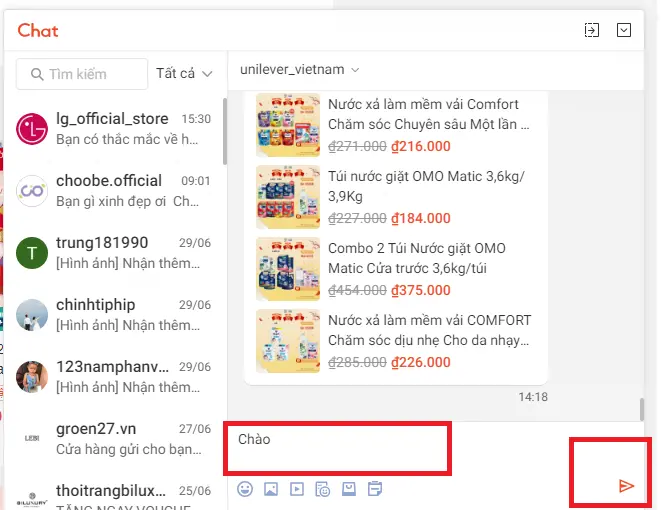 Chat với shop trên Shopee 10